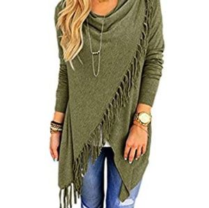 NWOT- Modlily Wrap Tassel Hem Asymmetric Blouse